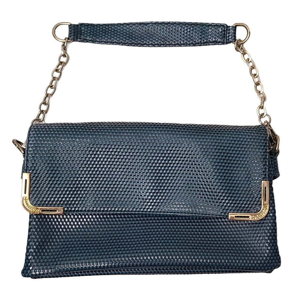 Yirentianzi Green Expandable Shoulder Bag Gold Strap Women's Purse 11.5" x 7.5"